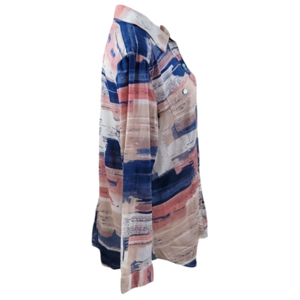 Chico's Top Button Front Multicolor Southwestern … - image 6